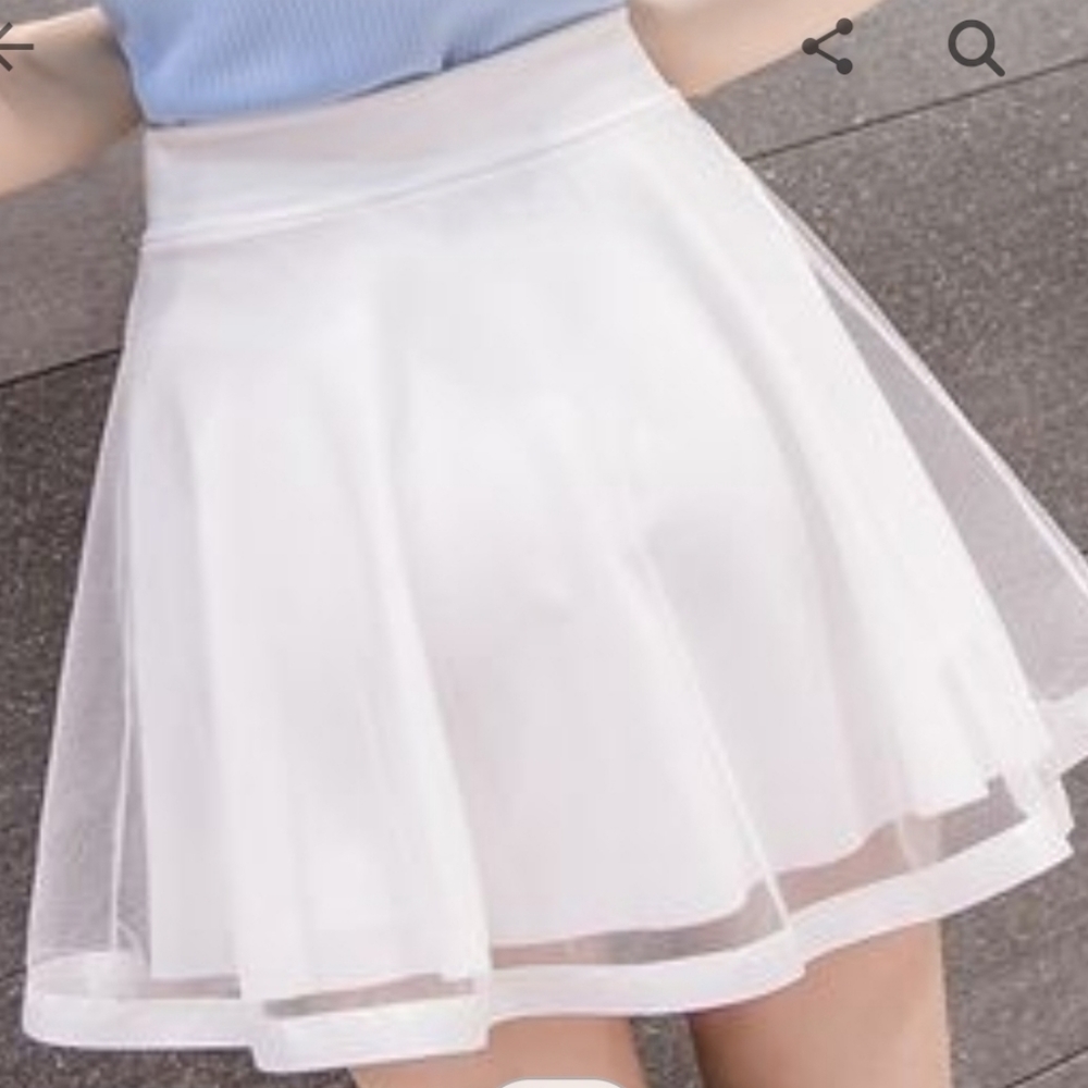 High waist a line skirt with built-in shorts